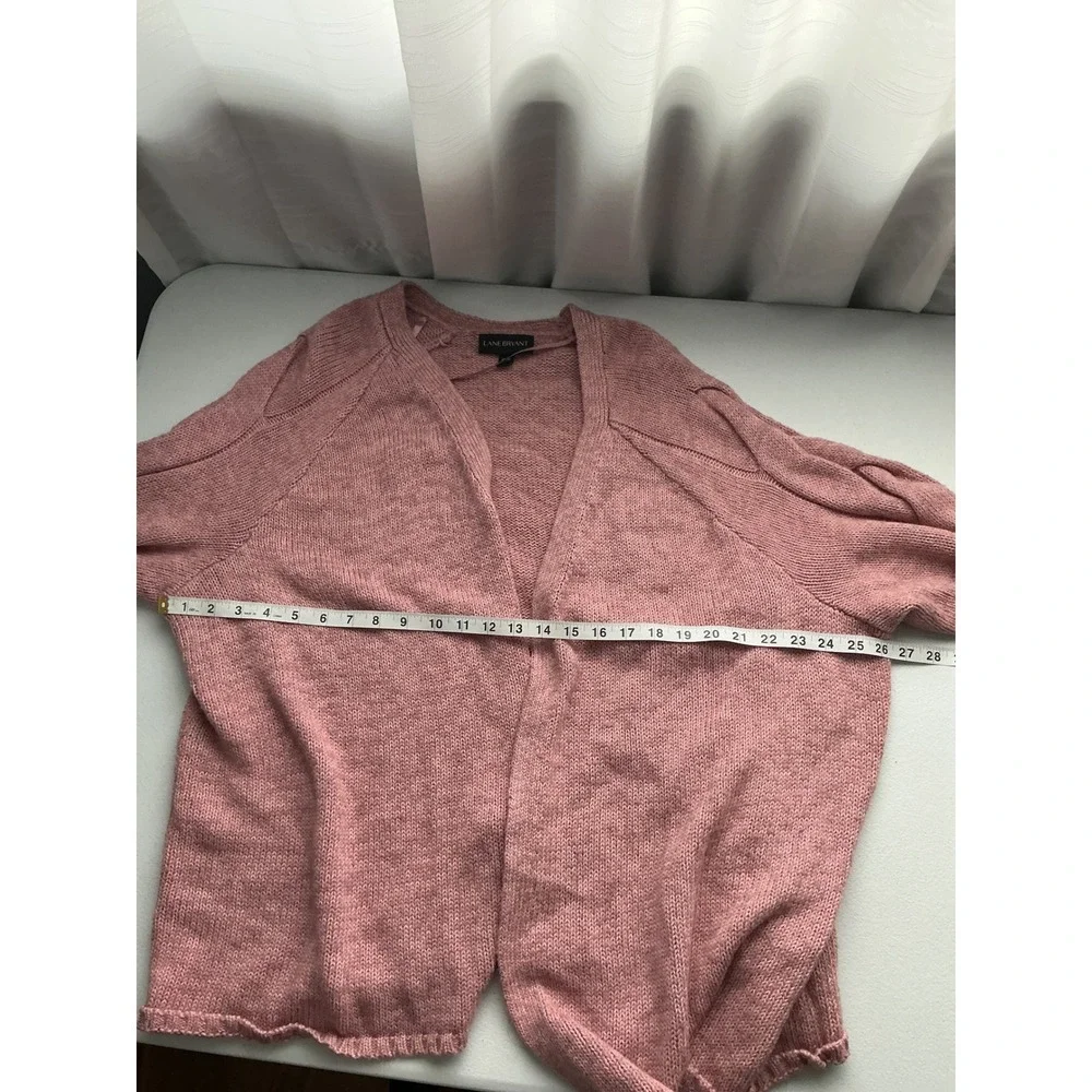 Lane Bryant Pink Knit Cardigan Sweater Open Front‎ Plus Size 26/28